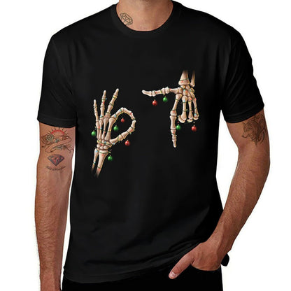 Funny 67 Meme Skeleton 67 Christmas Holiday Women Kids Xmas  Ribbed Collar T-Shirt