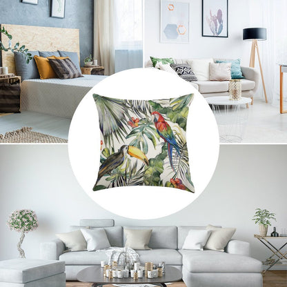 TROPICAL JUNGLE Linen Throw Pillow Cover