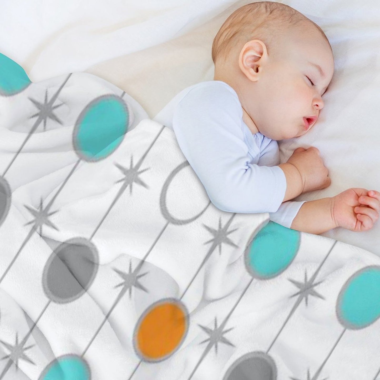 Retro Dots And Starbursts Throw Blanket