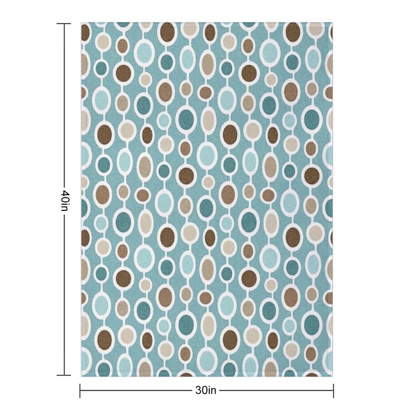 Mid Century Modern Geometric Circle Atomic Art Print 2 - Blue Brown Throw Blanket