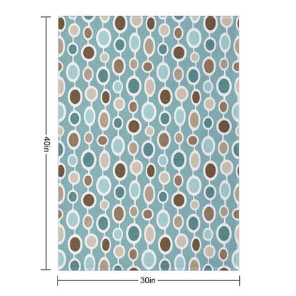 Mid Century Modern Geometric Circle Atomic Art Print 2 - Blue Brown Throw Blanket