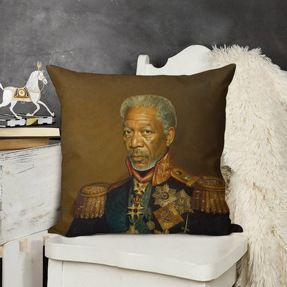 Morgan Freeman - Replaceface Linen Throw Pillow Cover