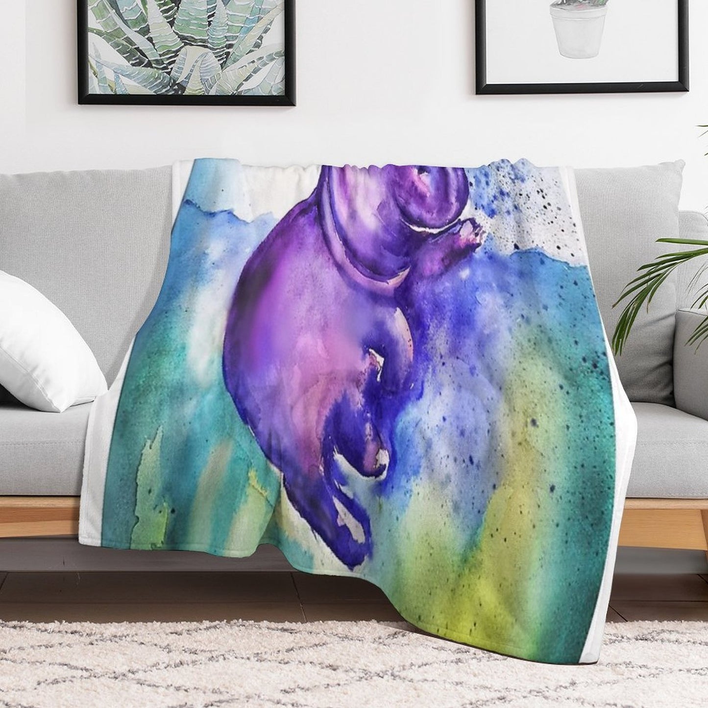 Baby Hippo Throw Blanket