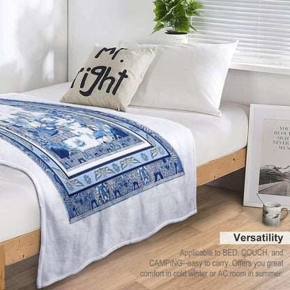 Blue Willow Double Frame Throw Blanket