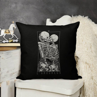 The Lovers Linen Throw Pillow Cover