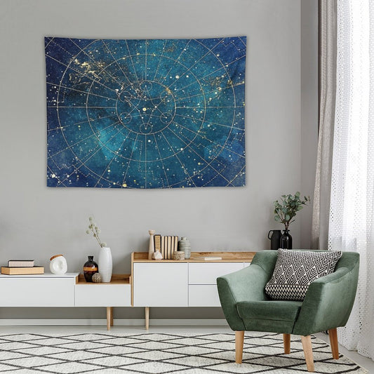 Star Map  City Lights Tapestry