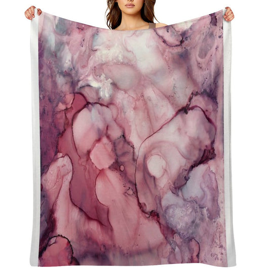 Liquid Mauve Abstract Throw Blanket