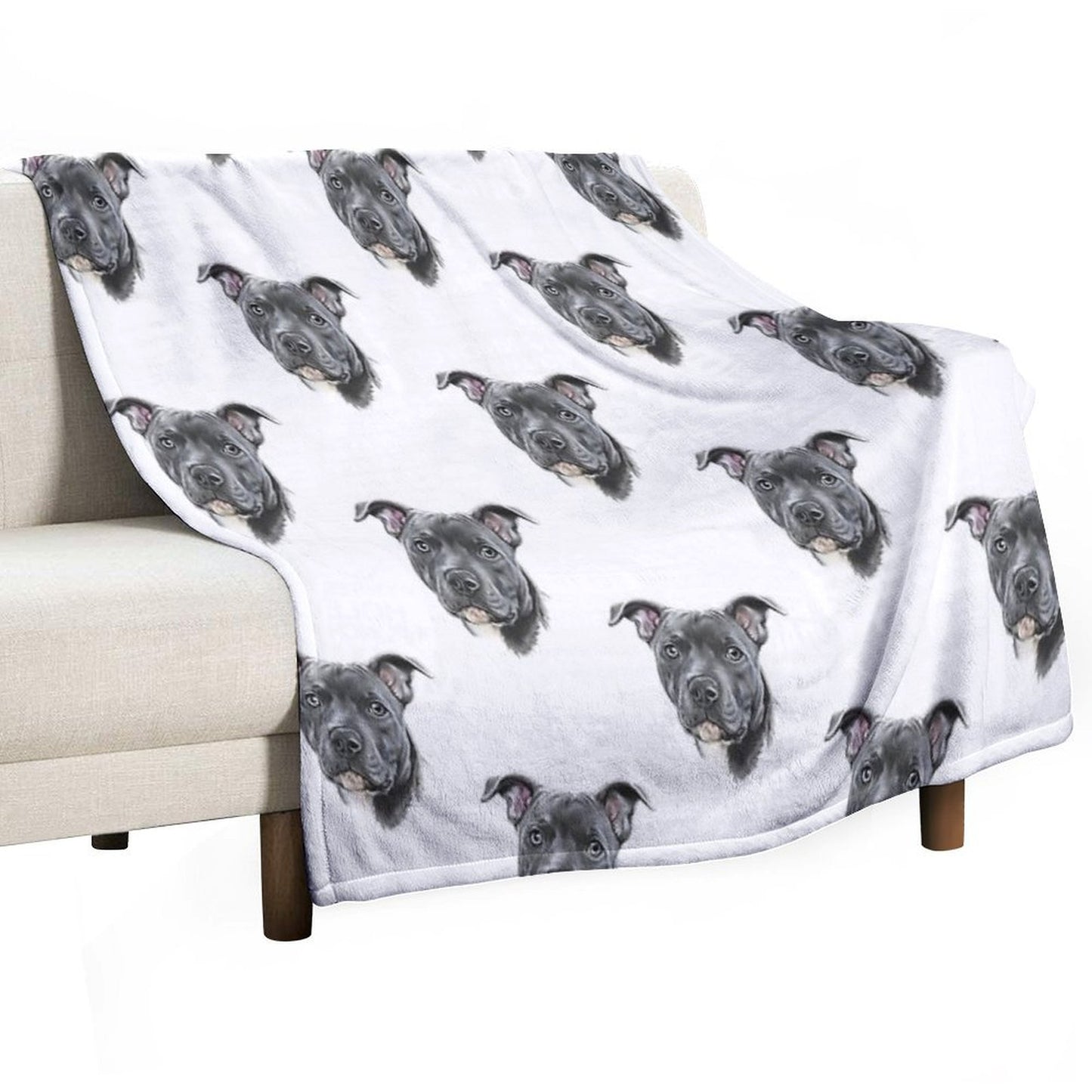 Blue Staffy Throw Blanket