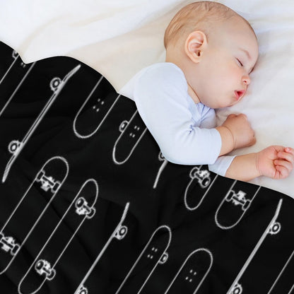Skateboard Rows White Lines Throw Blanket