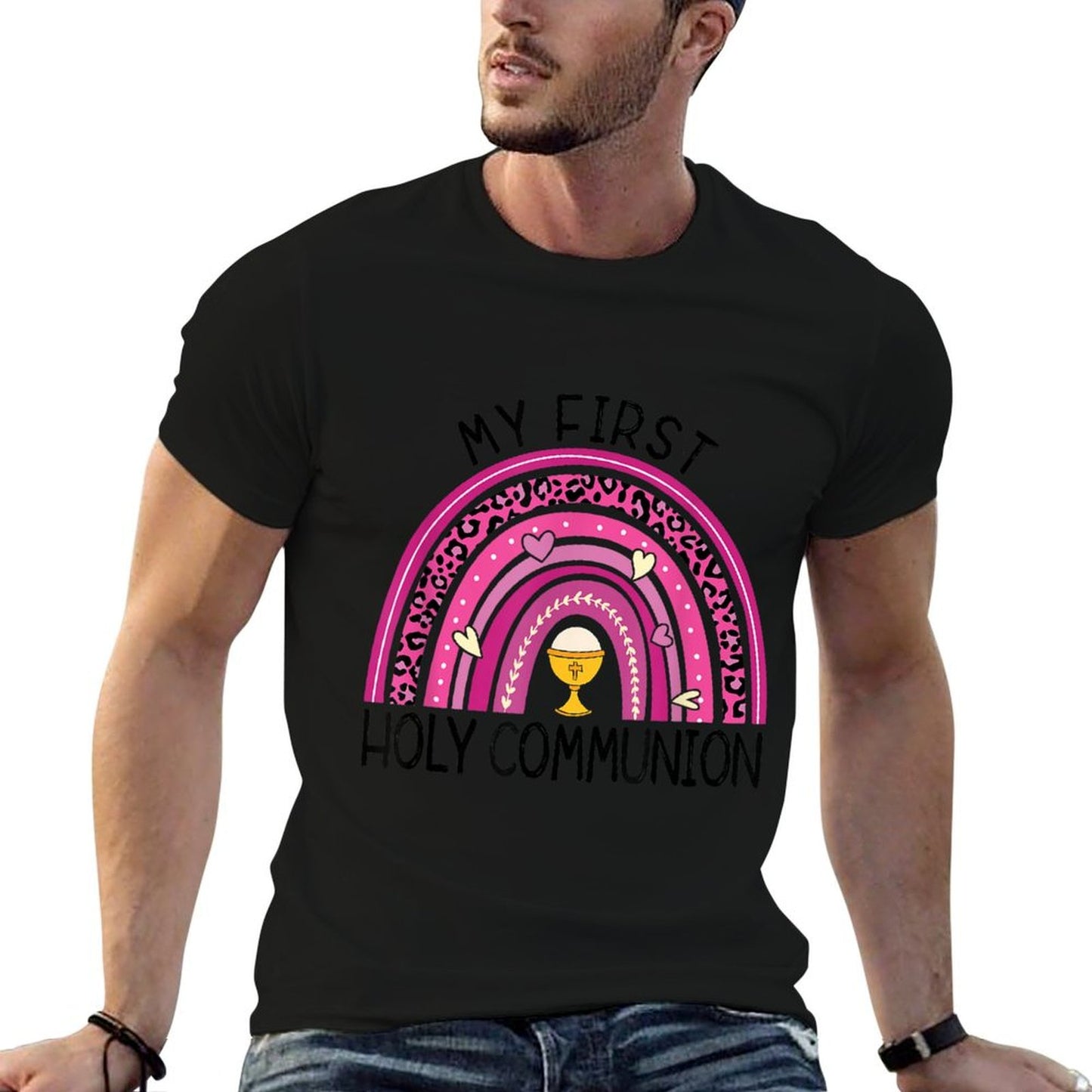 Rainbow My First Holy Communion Girl Church Religious T-Shirt