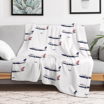 British Airways 747s Throw Blanket