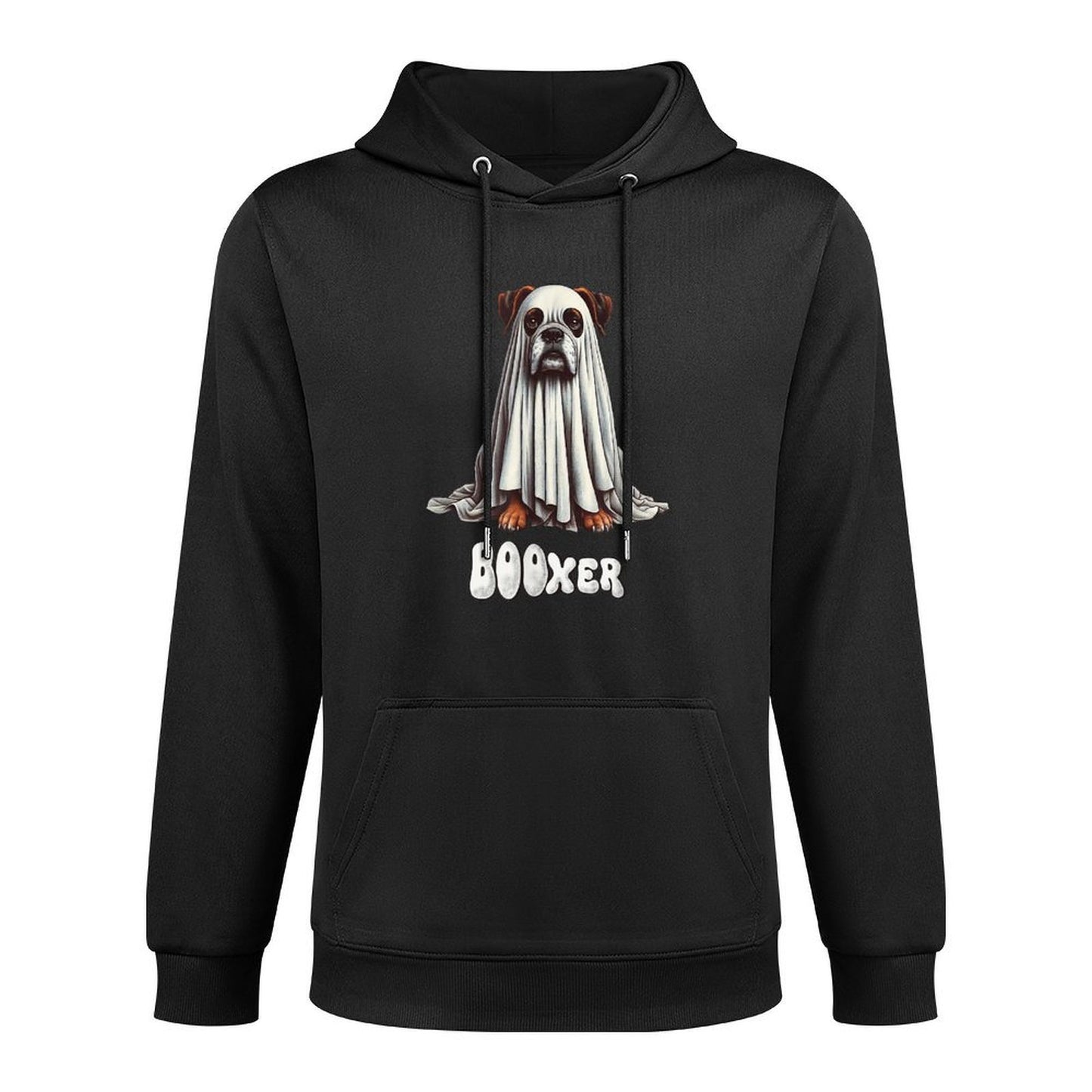 Funny Boxer Dog Halloween Ghost, BOOxer, Dog Mom, Spooky Pet Medium-Weight Fabric Hoodie