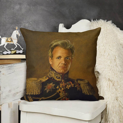 Gordon Ramsay - Replaceface Linen Throw Pillow Cover