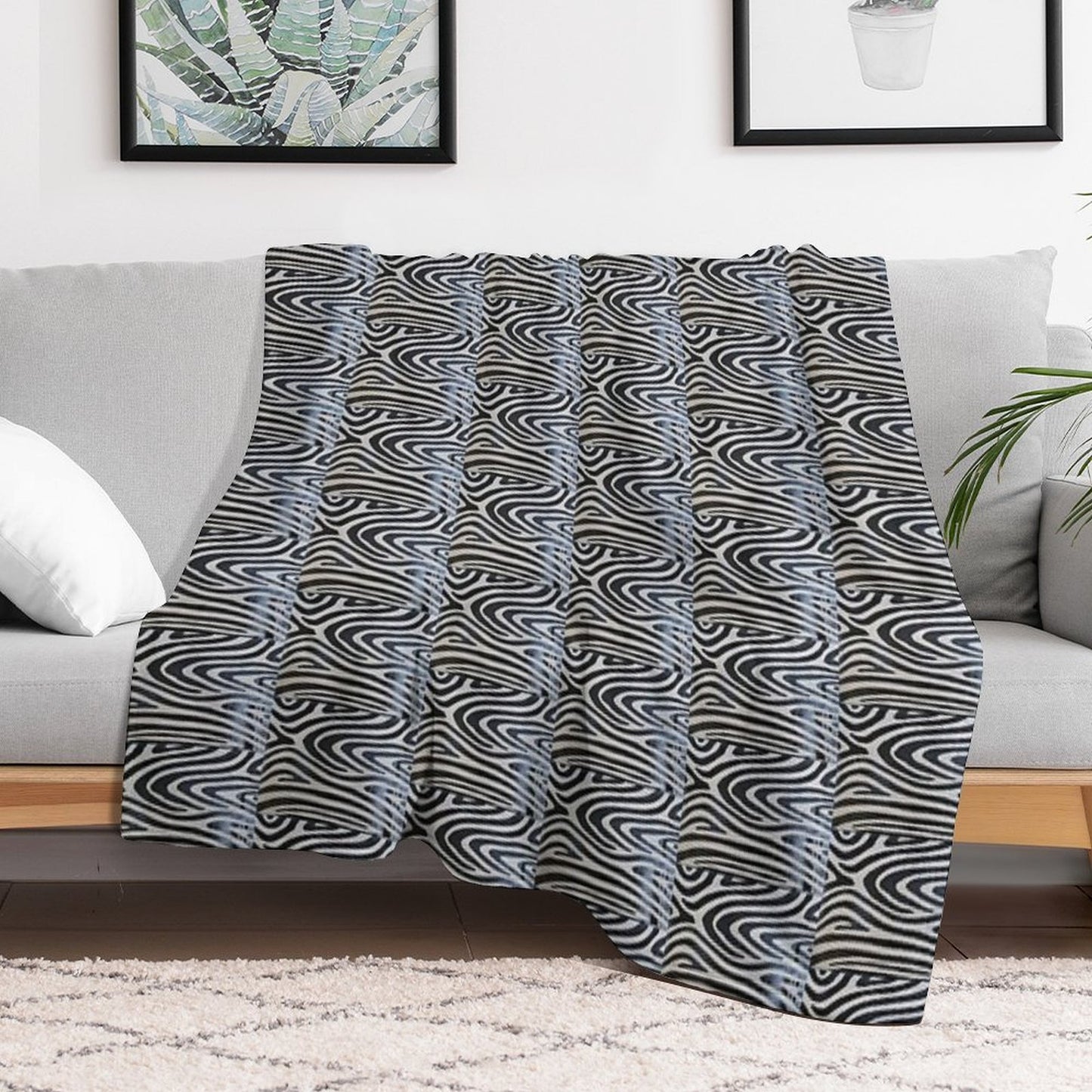 Lovely Zebra Pied Stripes Throw Blanket