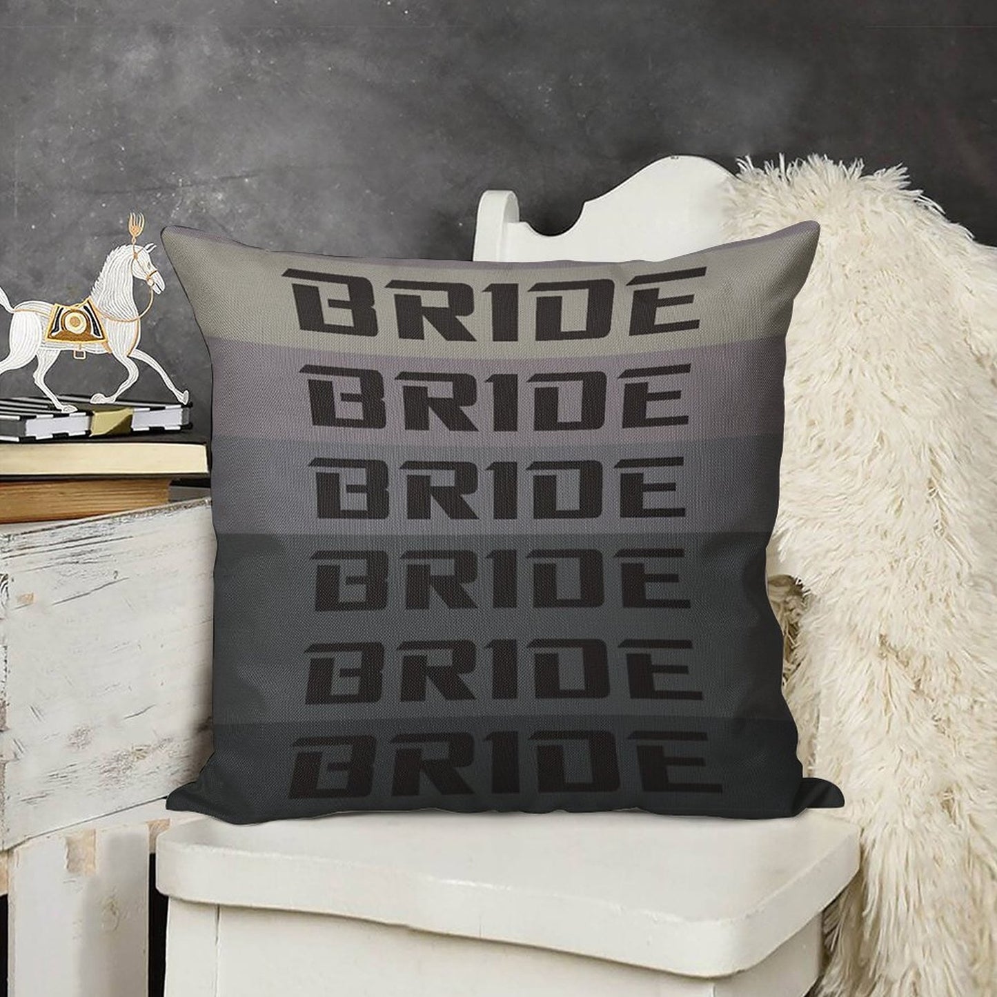 BRIDE JDM MATERIAL Linen Throw Pillow Cover