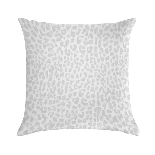Pale Gray Leopard Soft High-Density Material Throw Pillow