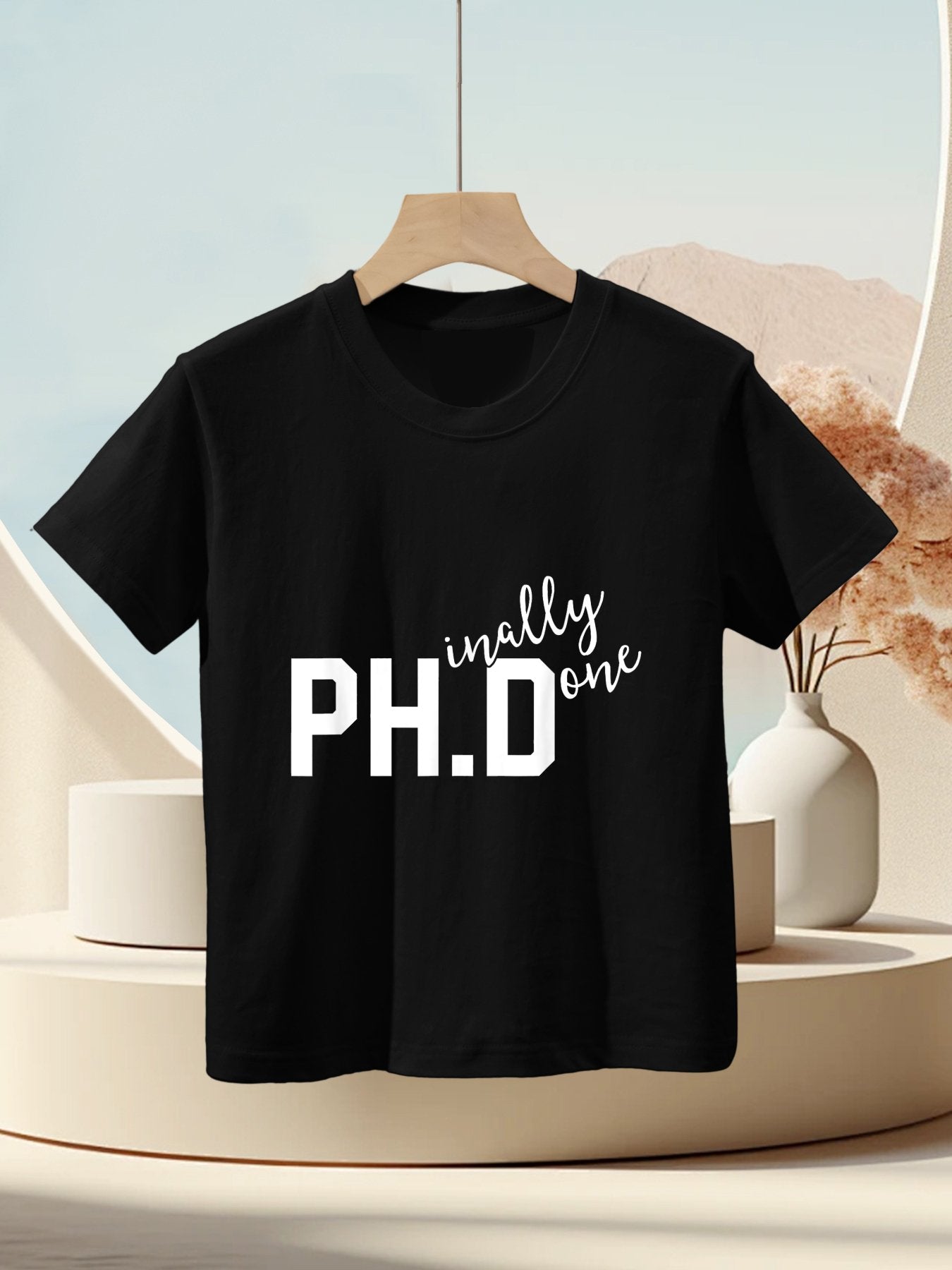 Funny PhD Phinally Finally Done Graduation Gift Her Kids T-Shirt