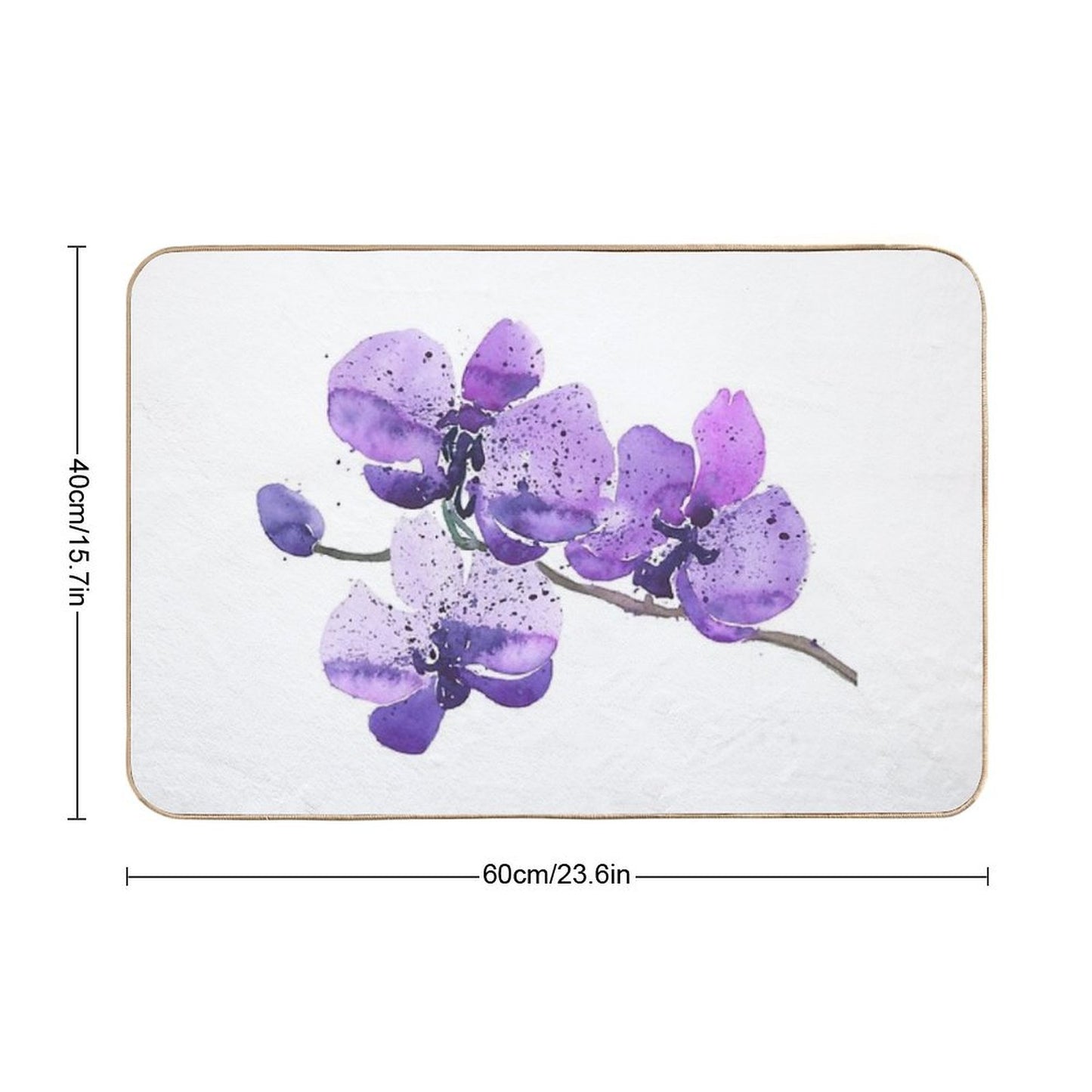 Purple Orchid Watercolor Bath Mat