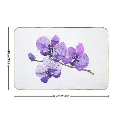 Purple Orchid Watercolor Bath Mat