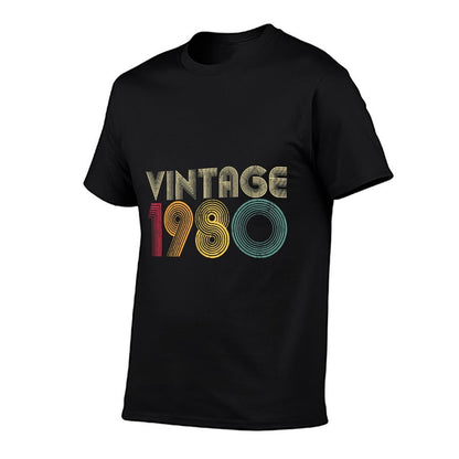 1980 40th Birthday Gift Vintage Retro Men Women 40 Years Old  Odor-resistant T-Shirt