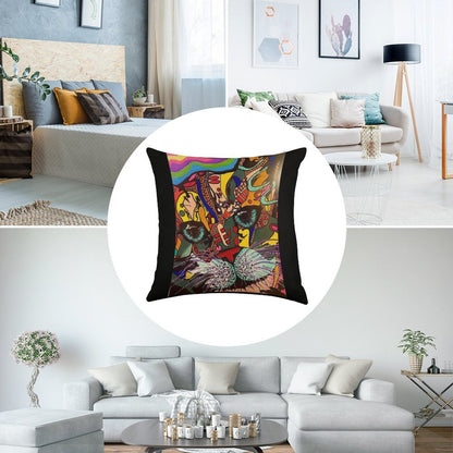 Whiskers Linen Throw Pillow Cover