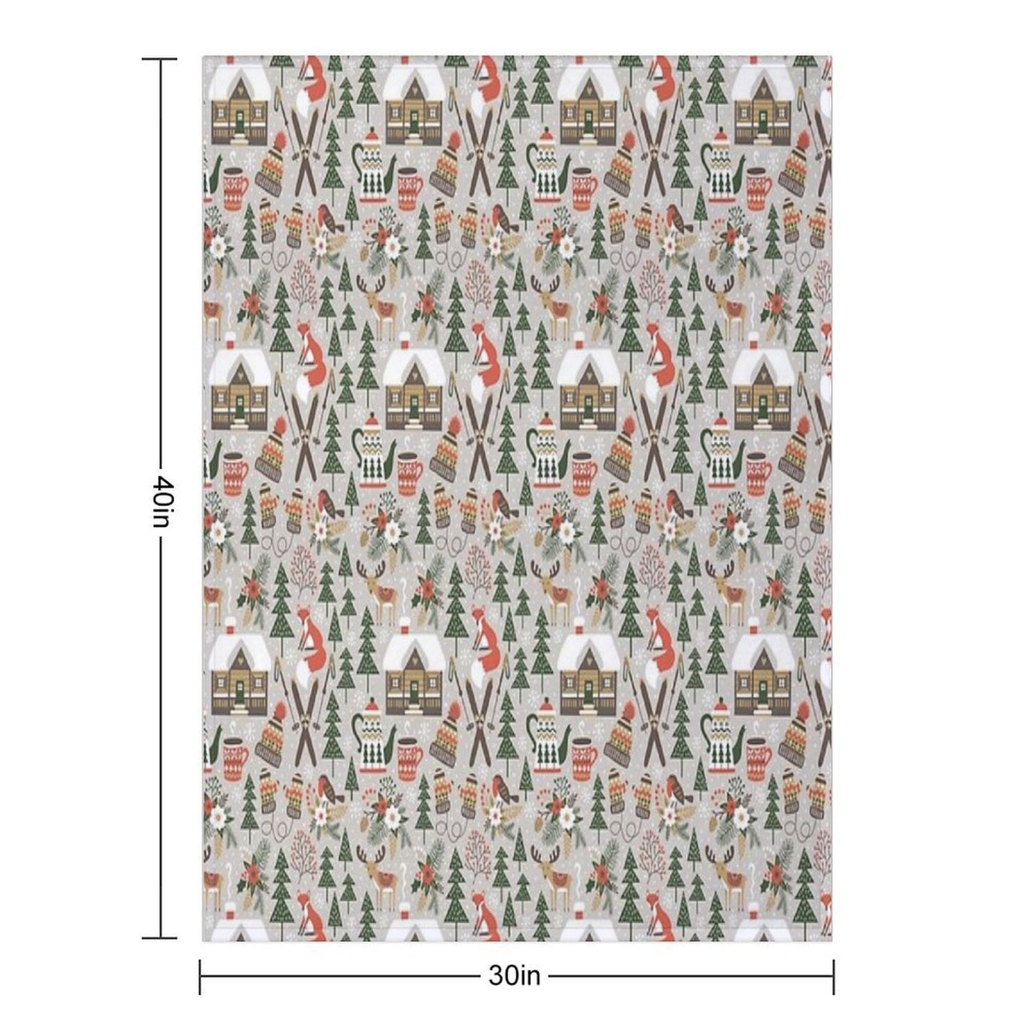 Cozy Cabin  Light Grey Throw Blanket