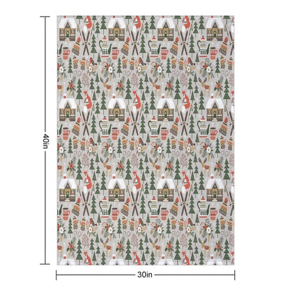 Cozy Cabin  Light Grey Throw Blanket