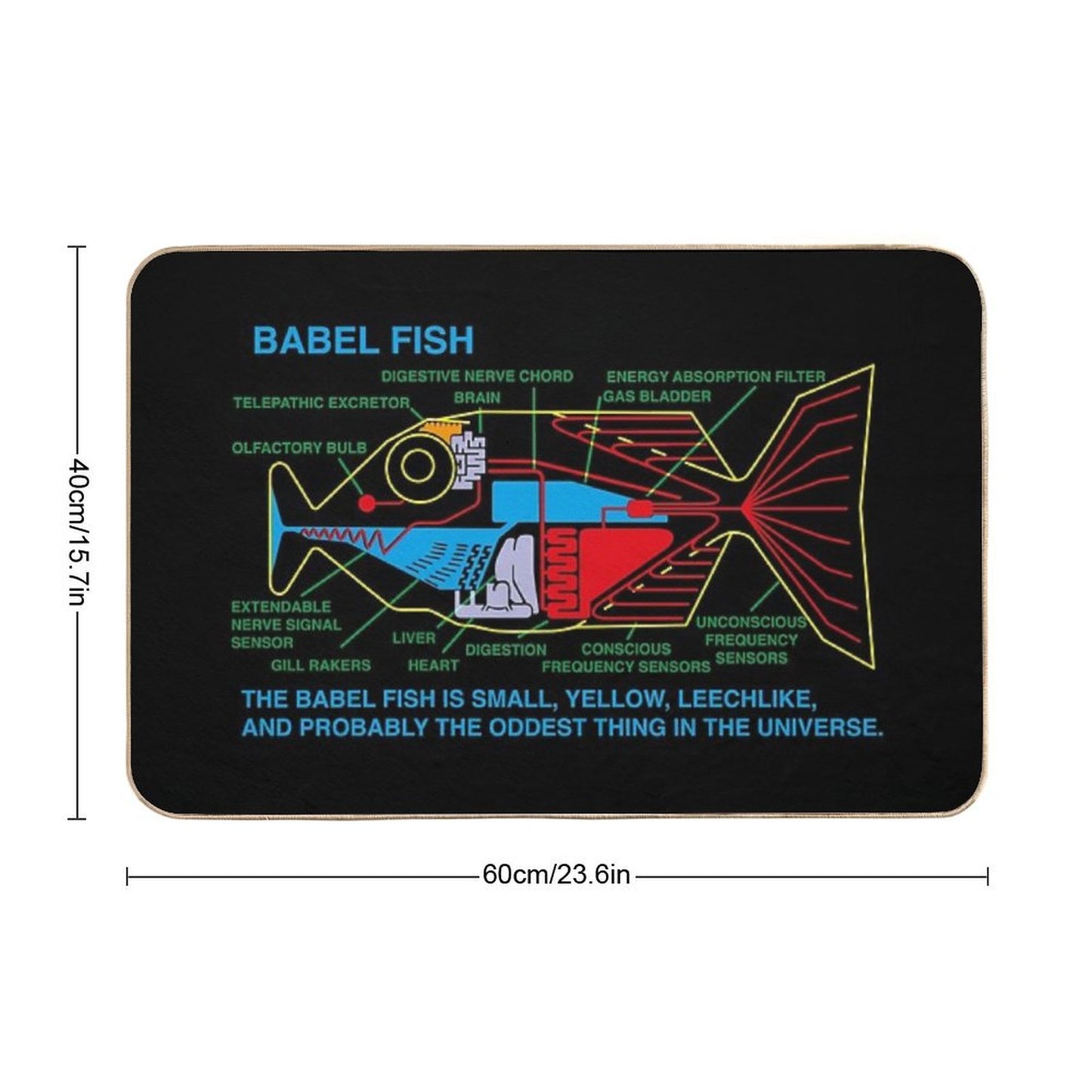 NDVH Babel Fish H2G2 Bath Mat