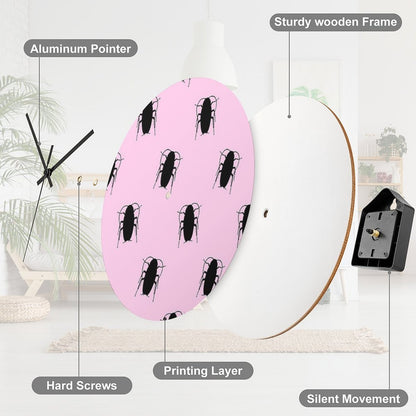Hairspray Cockroach, John Waters Inspired, Pink Wall Clock