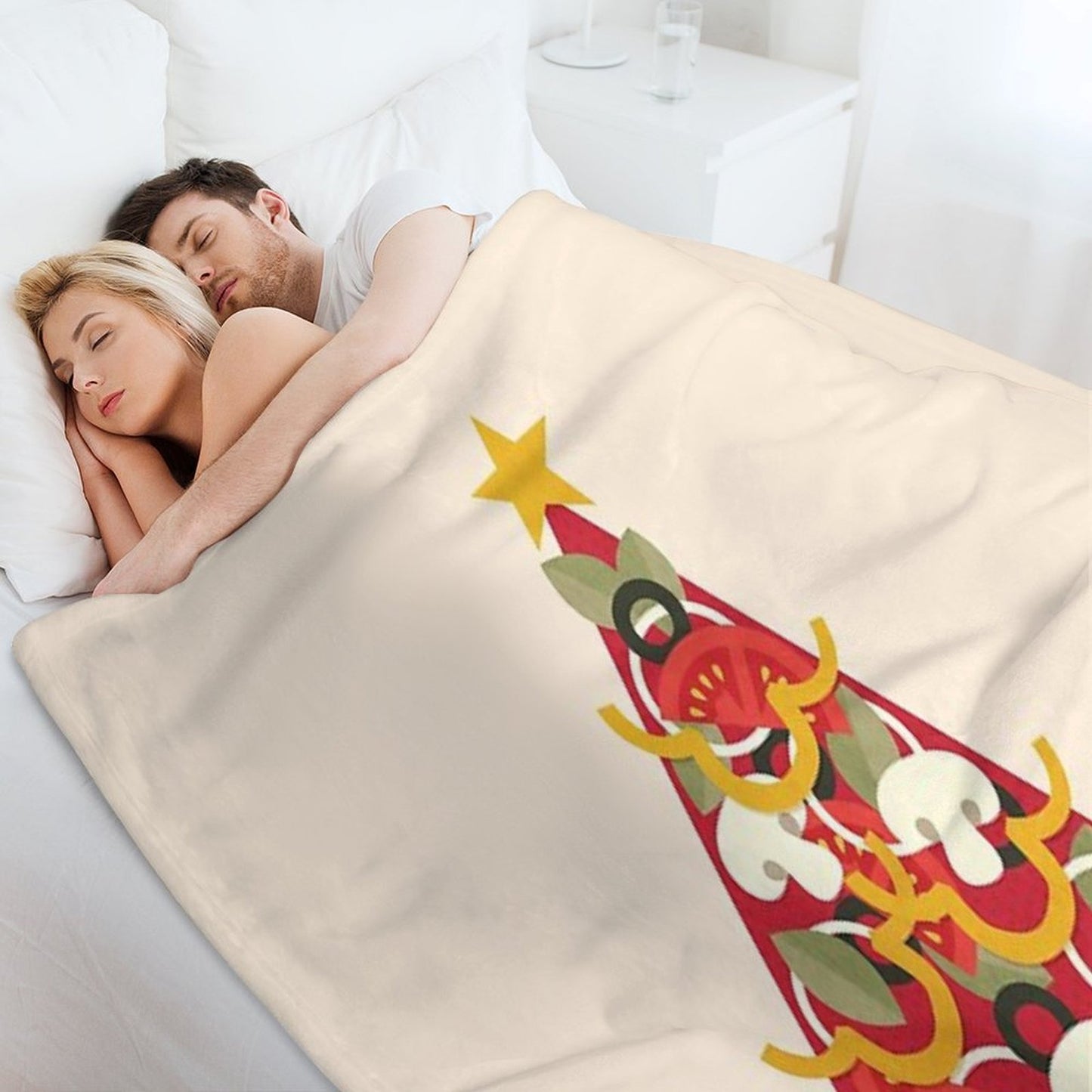 Pizza on Earth - Vegetarian Version Throw Blanket