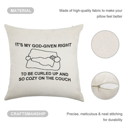 Cozy on The Couch Linen Throw Pillow Cover
