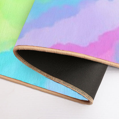 Lovely Colorful Watercolor Clouds Bath Mat