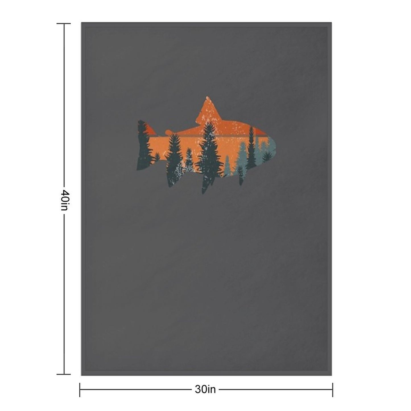 Trout Fly Fishing Nature Outdoor Fisherman Gift Throw Blanket