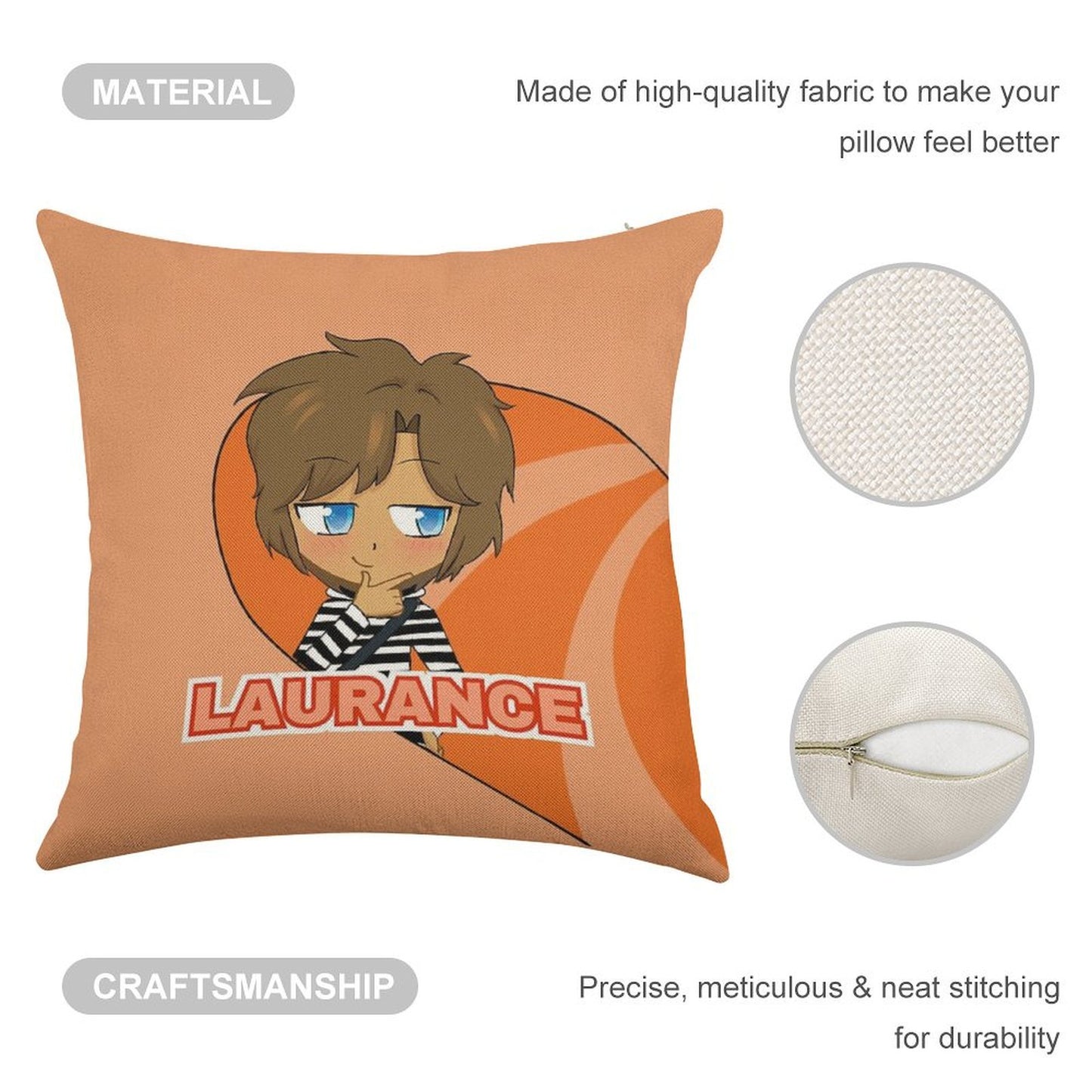 Laurance Zvhal Pillow (blue Eyes Edition) Linen Throw Pillow Cover
