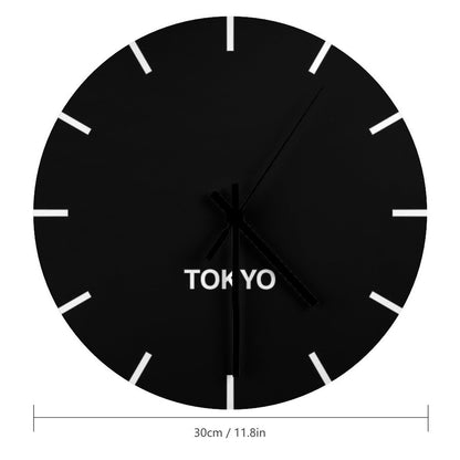 Tokyo Black Time Zone Newsroom Wall Clock Wall Clock
