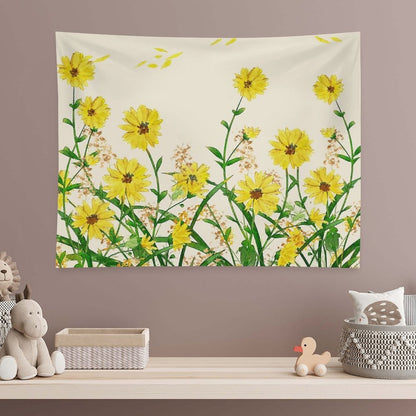 Yellow Wildflowers Tapestry