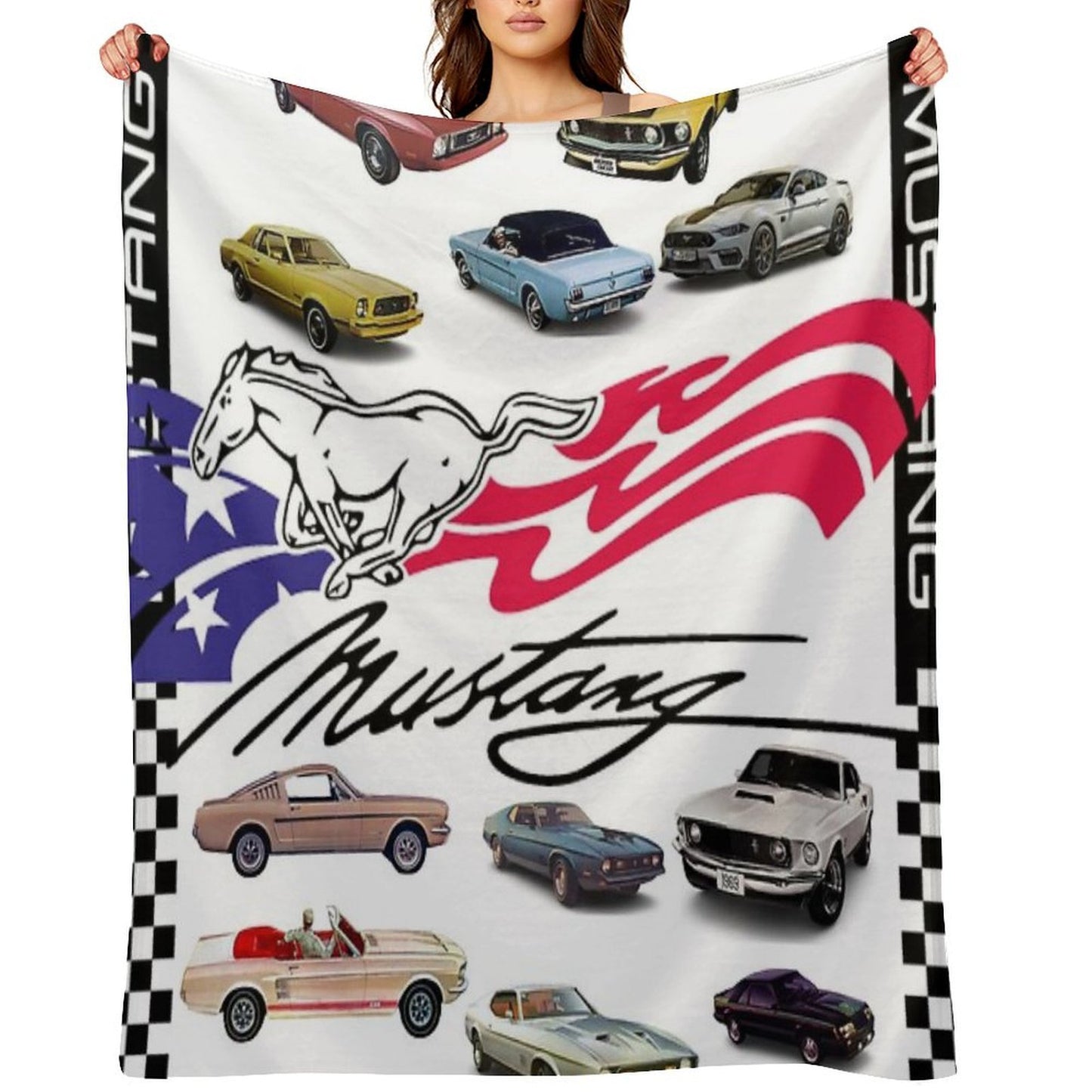 Ford Mustang Compilation Throw Blanket