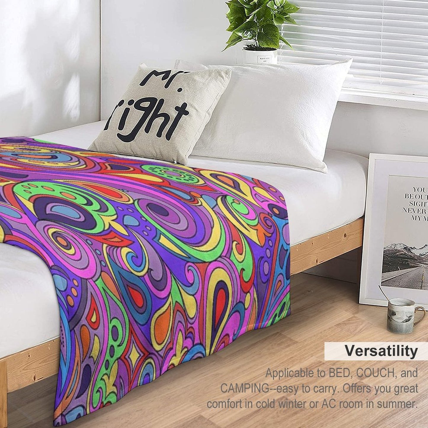 Groovy Psychedelic Hippy Paisley Pattern Throw Blanket