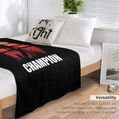 Bigfoot Funny Social Distancing Champion Vintage Sunset Throw Blanket