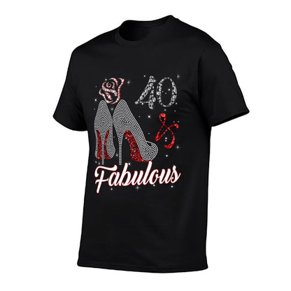40 And & Fabulous 1981 40Th Birthday Gift For Womens  Cotton T-Shirt