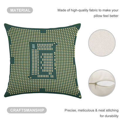 Intel Core CPU Processor Bottom Linen Throw Pillow Cover
