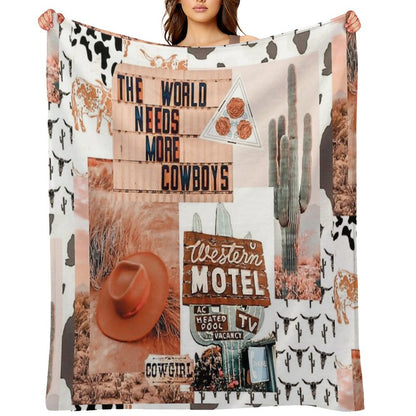 Western, Cowgirl Collage Art  Pinterest, Yeehaw Collage Throw Blanket