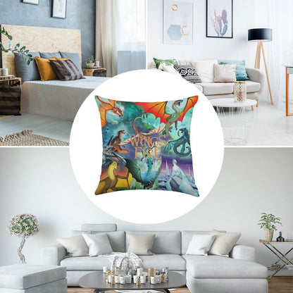Wings of Fire All Dragon Series Linen Throw Pillow Cover