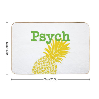 Minimalist Psych TV Show Pop Culture Lime Yellow Fun Green Pineapple Bath Mat