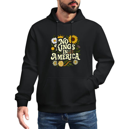 No King In American Retro Floral 70s Democracy Women Customizable Surface Hoodie