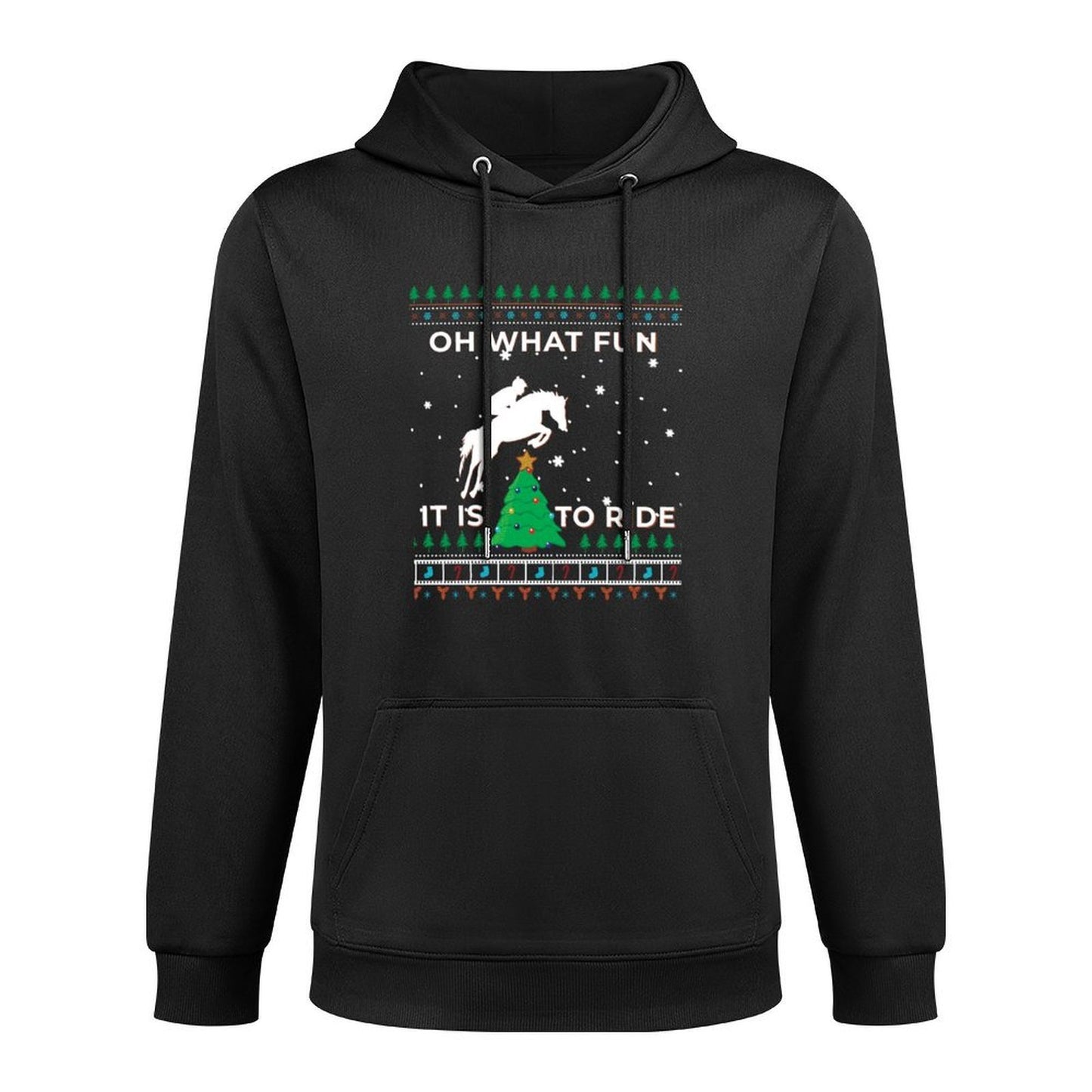 Horse Rider Equestrian Cowboy Ugly Christmas Sweater Jumper Sweatshirt Shrink-Resistant Hoodie