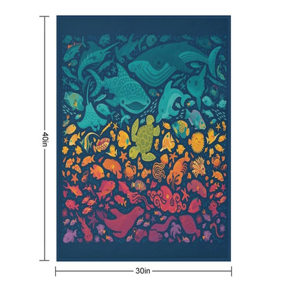 Aquatic Spectrum 2 Throw Blanket