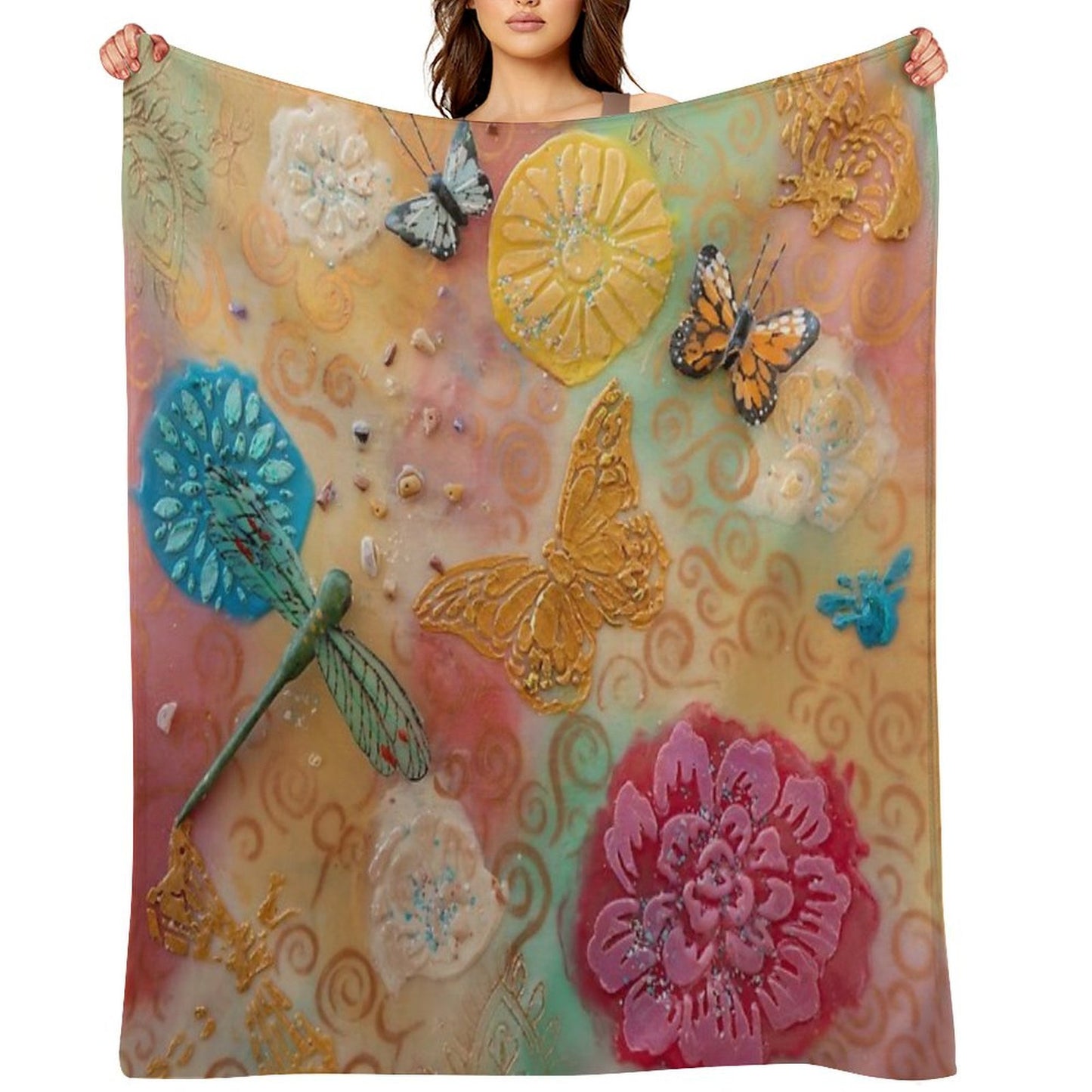 Magical Garden of Metamorphosis Throw Blanket