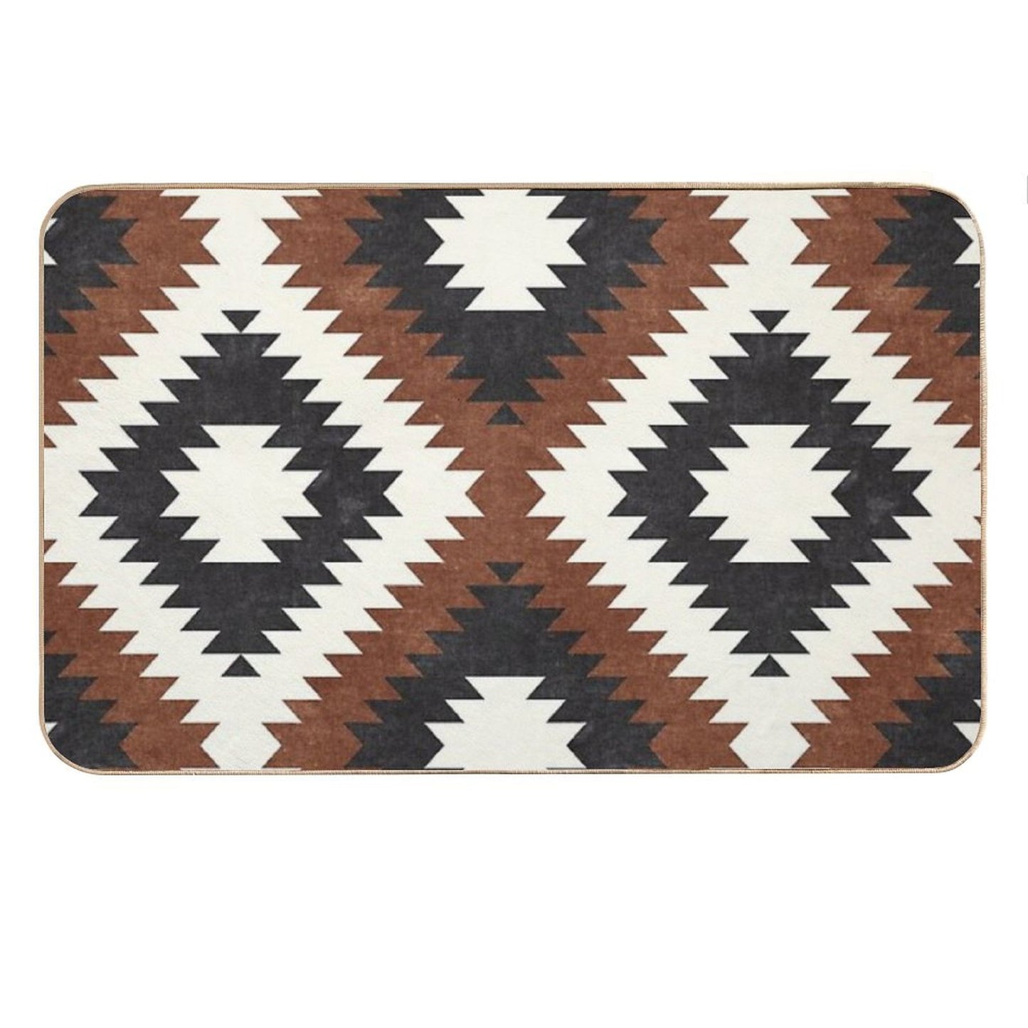 Aztec Neutrals - Inkwell & Brandywine Bath Mat