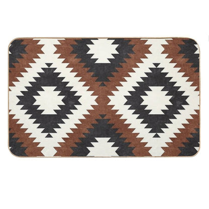 Aztec Neutrals - Inkwell & Brandywine Bath Mat
